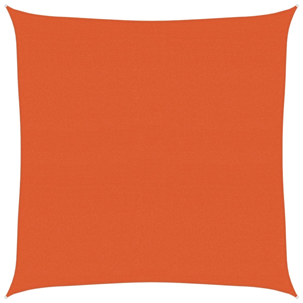 vidaXL Pânză parasolar, portocaliu, pătrat, 6x6 m, HDPE, 160 g/m²