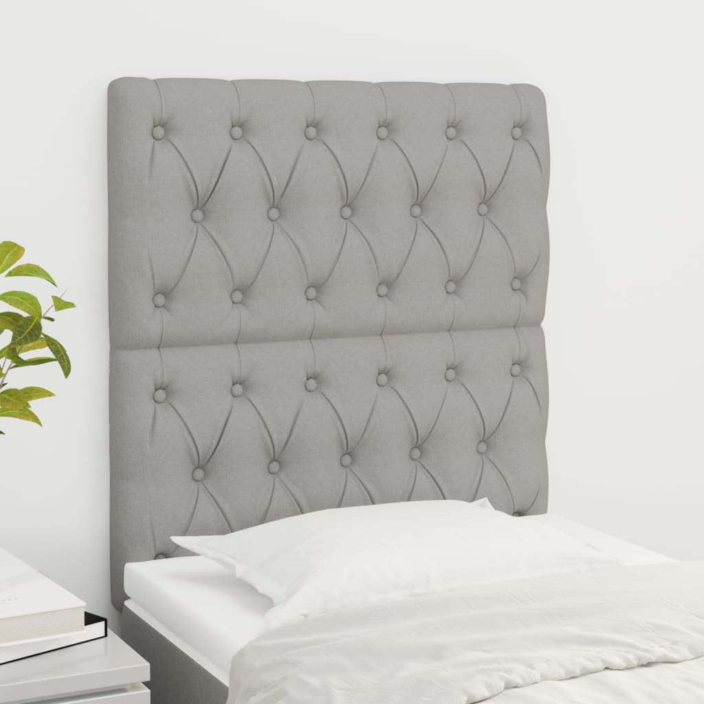vidaXL Tăblii de pat, 2 buc, gri deschis, 80x7x78/88 cm, textil vidaXL Tăblii de pat, 2 buc, gri deschis, 80x7x78/88 cm, textil