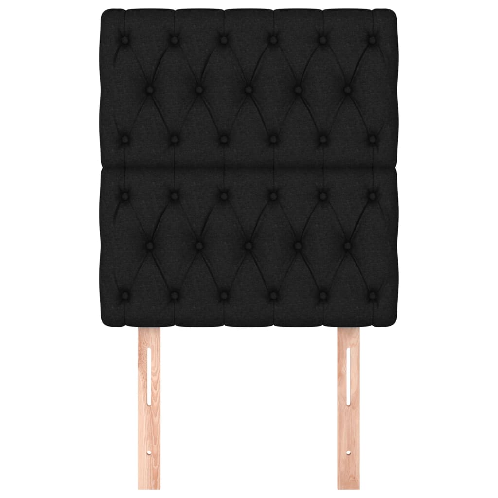 vidaXL Tăblii de pat, 2 buc, negru, 80x7x78/88 cm, textil