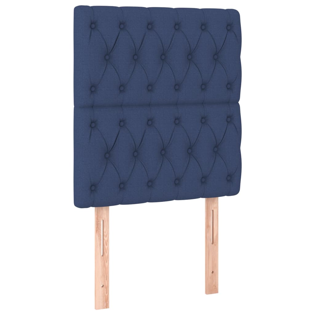 vidaXL Tăblii de pat, 2 buc, albastru, 80x7x78/88 cm, textil