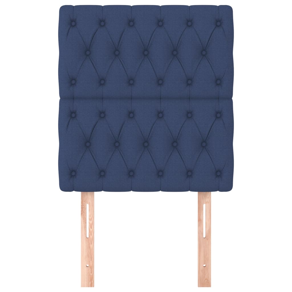 vidaXL Tăblii de pat, 2 buc, albastru, 80x7x78/88 cm, textil