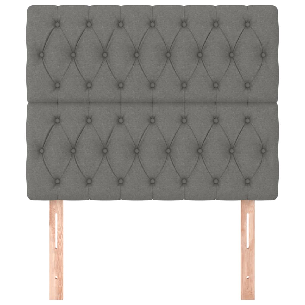 vidaXL Tăblii de pat, 2 buc, gri închis, 90x7x78/88 cm, textil vidaXL Tăblii de pat, 2 buc, gri închis, 90x7x78/88 cm, textil