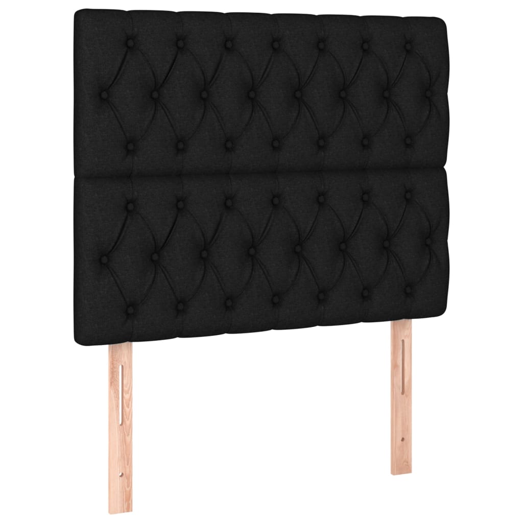 vidaXL Tăblii de pat, 2 buc, negru, 90x7x78/88 cm, textil