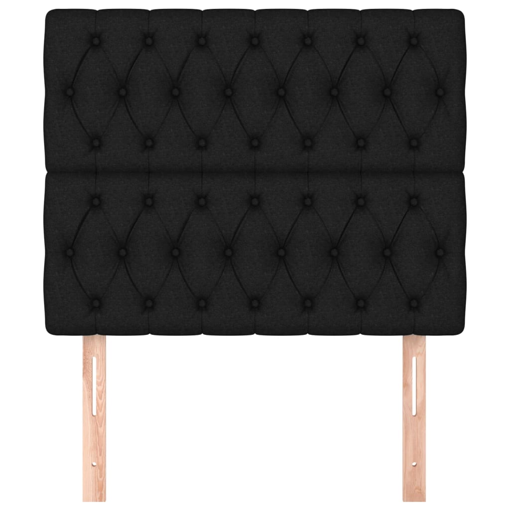 vidaXL Tăblii de pat, 2 buc, negru, 90x7x78/88 cm, textil