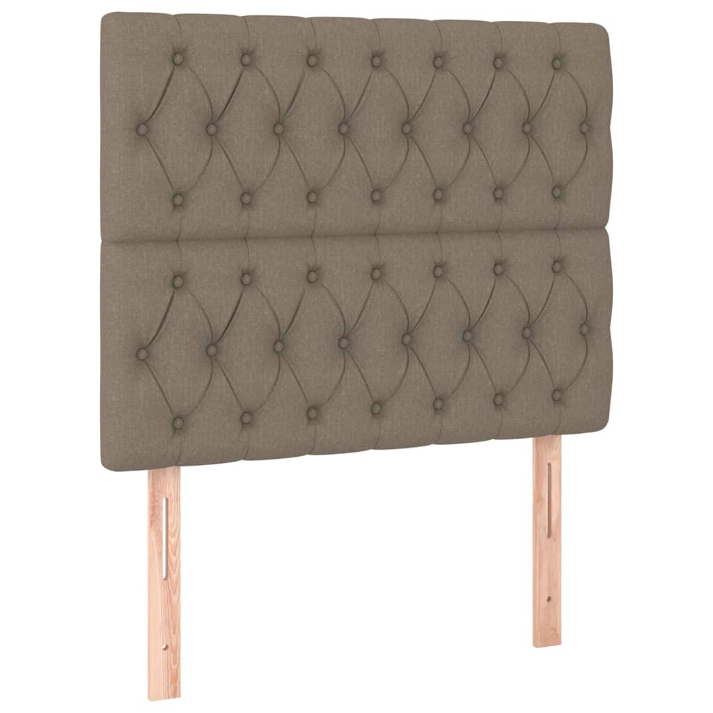 vidaXL Tăblii de pat, 2 buc, gri taupe, 90x7x78/88 cm, textil vidaXL Tăblii de pat, 2 buc, gri taupe, 90x7x78/88 cm, textil