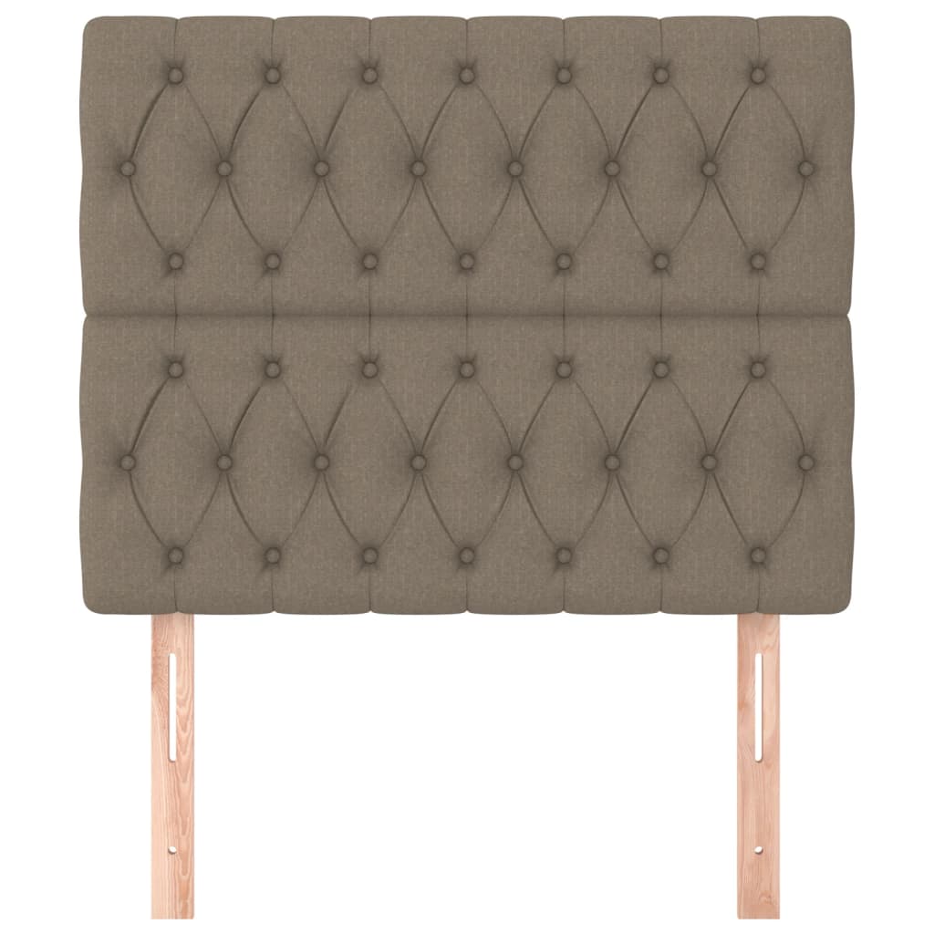 vidaXL Tăblii de pat, 2 buc, gri taupe, 90x7x78/88 cm, textil vidaXL Tăblii de pat, 2 buc, gri taupe, 90x7x78/88 cm, textil