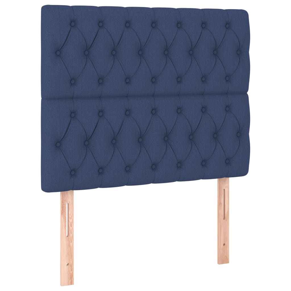 vidaXL Tăblii de pat, 2 buc, albastru, 90x7x78/88 cm, textil vidaXL Tăblii de pat, 2 buc, albastru, 90x7x78/88 cm, textil