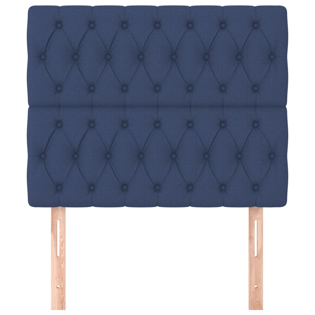 vidaXL Tăblii de pat, 2 buc, albastru, 90x7x78/88 cm, textil vidaXL Tăblii de pat, 2 buc, albastru, 90x7x78/88 cm, textil