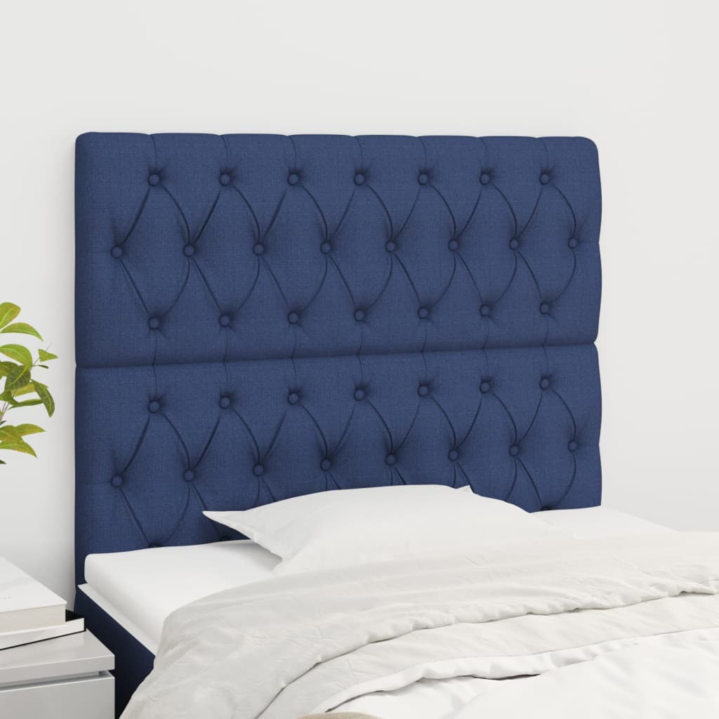 vidaXL Tăblii de pat, 2 buc, albastru, 90x7x78/88 cm, textil vidaXL Tăblii de pat, 2 buc, albastru, 90x7x78/88 cm, textil