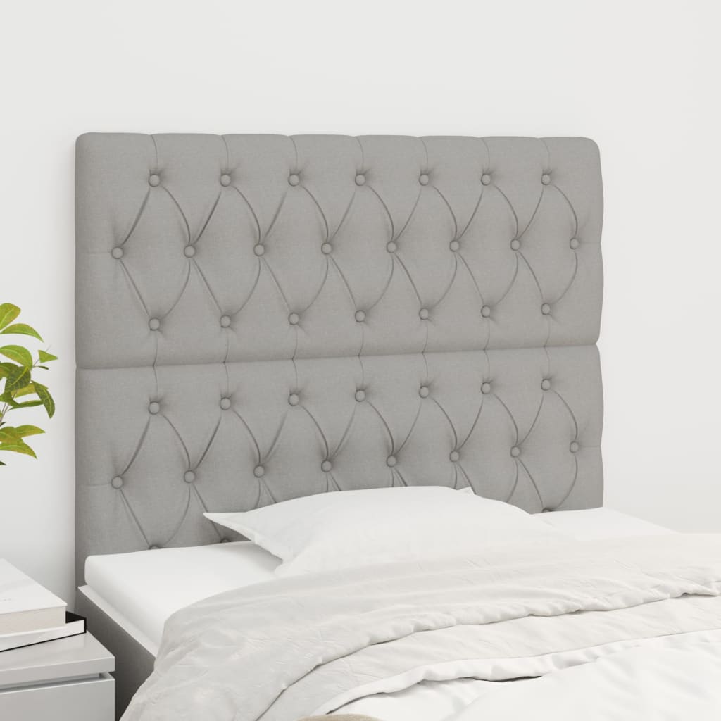 vidaXL Tăblii de pat, 2 buc, gri deschis, 100x7x78/88 cm, textil vidaXL Tăblii de pat, 2 buc, gri deschis, 100x7x78/88 cm, textil