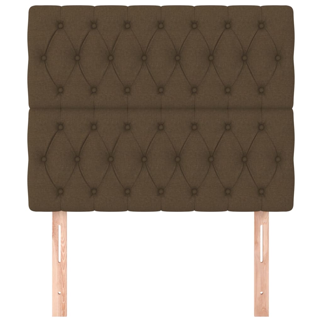 vidaXL Tăblii de pat, 2 buc, maro închis, 100x7x78/88 cm, textil
