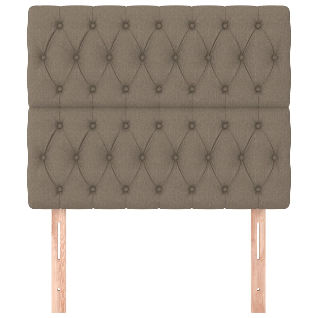 vidaXL Tăblii de pat, 2 buc, gri taupe, 100x7x78/88 cm, textil vidaXL Tăblii de pat, 2 buc, gri taupe, 100x7x78/88 cm, textil