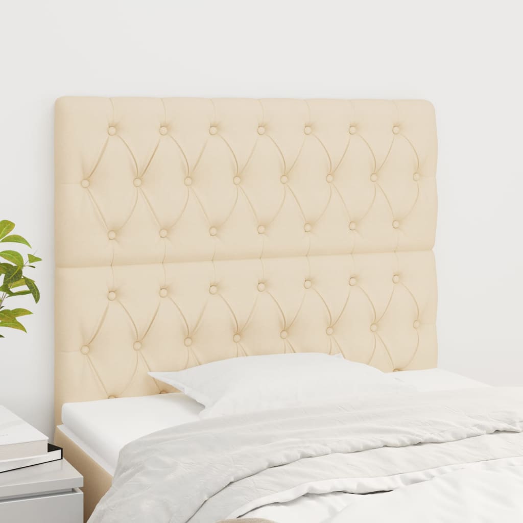 vidaXL Tăblii de pat, 2 buc, crem, 100x7x78/88 cm, textil vidaXL Tăblii de pat, 2 buc, crem, 100x7x78/88 cm, textil