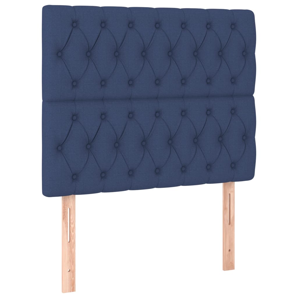 vidaXL Tăblii de pat, 2 buc, albastru, 100x7x78/88 cm, textil vidaXL Tăblii de pat, 2 buc, albastru, 100x7x78/88 cm, textil