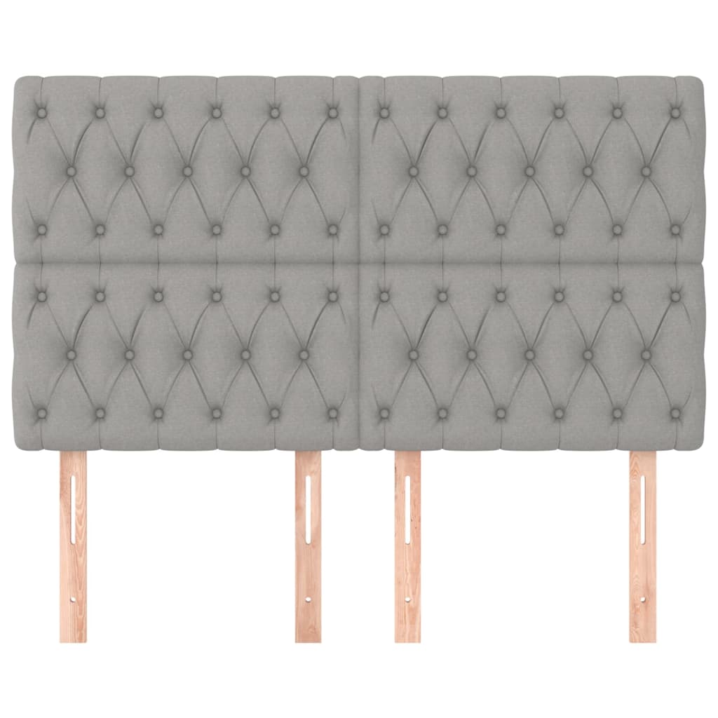 vidaXL Tăblii de pat, 4 buc, gri deschis, 72x7x78/88 cm, textil vidaXL Tăblii de pat, 4 buc, gri deschis, 72x7x78/88 cm, textil