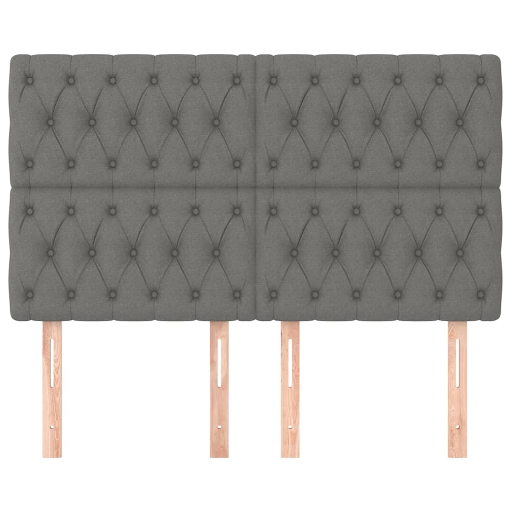 vidaXL Tăblii de pat, 4 buc, gri închis, 72x7x78/88 cm, textil vidaXL Tăblii de pat, 4 buc, gri închis, 72x7x78/88 cm, textil