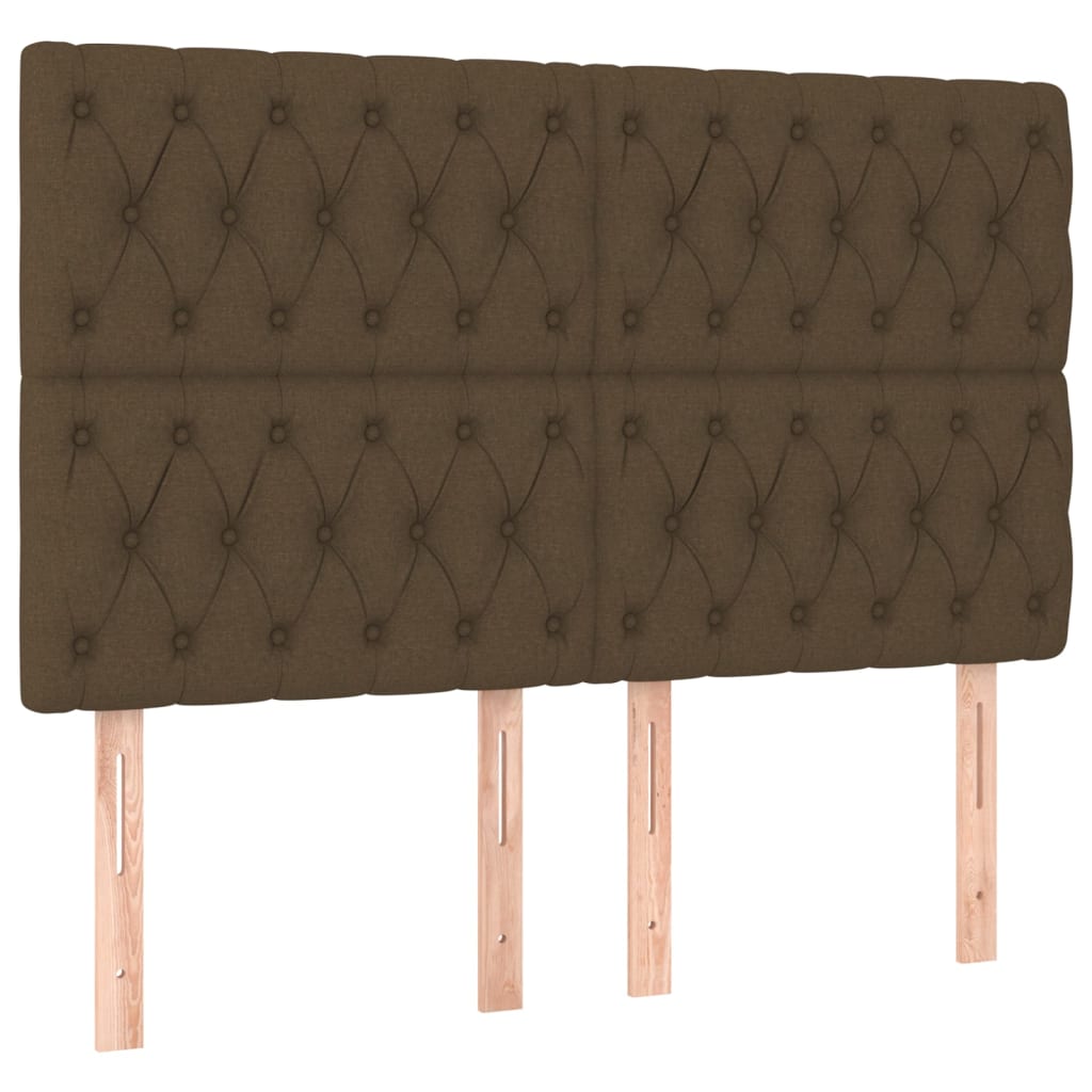 vidaXL Tăblii de pat, 4 buc, maro închis, 72x7x78/88 cm, textil vidaXL Tăblii de pat, 4 buc, maro închis, 72x7x78/88 cm, textil