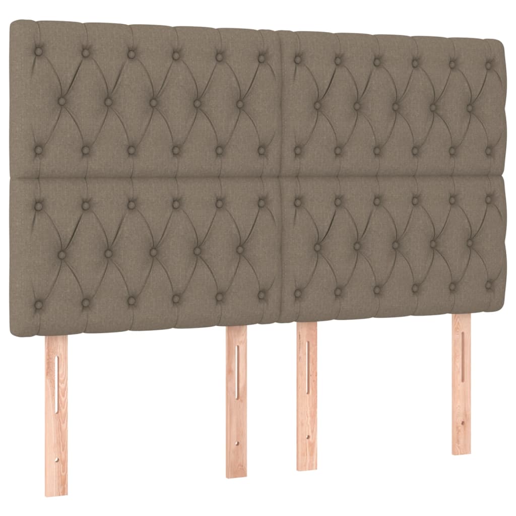 vidaXL Tăblii de pat, 4 buc, gri taupe, 72x7x78/88 cm, textil