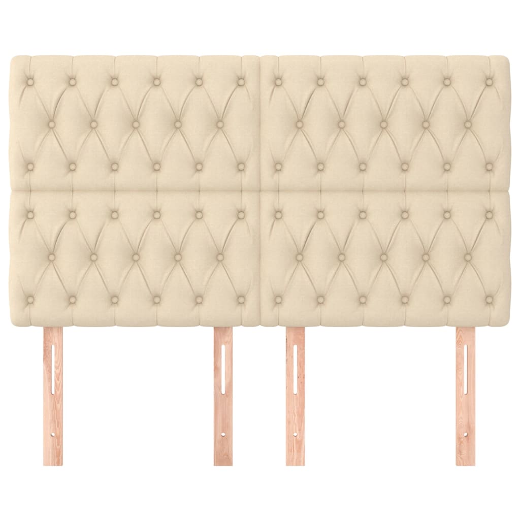 vidaXL Tăblii de pat, 4 buc, crem, 72x7x78/88 cm, textil
