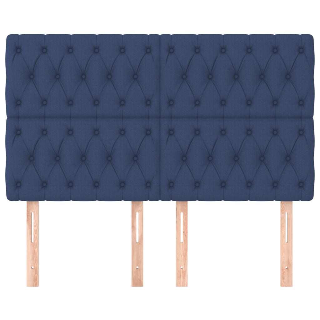 vidaXL Tăblii de pat, 4 buc, albastru, 72x7x78/88 cm, textil vidaXL Tăblii de pat, 4 buc, albastru, 72x7x78/88 cm, textil