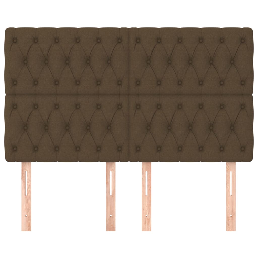 vidaXL Tăblii de pat, 4 buc, maro închis, 80x7x78/88 cm, textil vidaXL Tăblii de pat, 4 buc, maro închis, 80x7x78/88 cm, textil