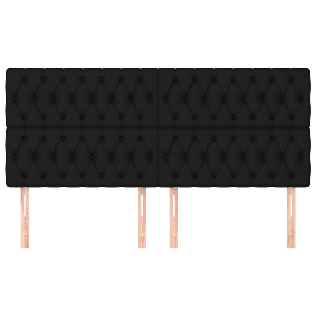 vidaXL Tăblii de pat, 4 buc, negru, 90x7x78/88 cm, textil vidaXL Tăblii de pat, 4 buc, negru, 90x7x78/88 cm, textil
