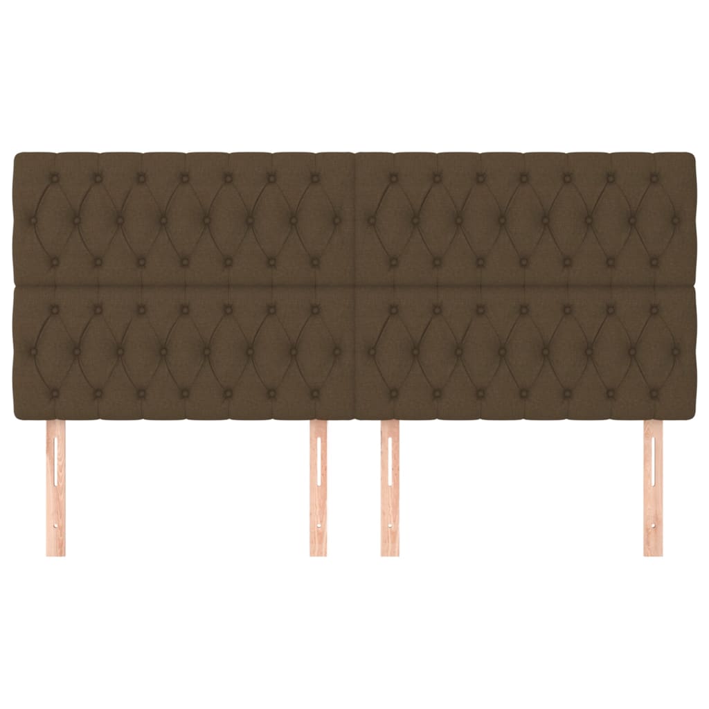 vidaXL Tăblii de pat, 4 buc, maro închis, 90x7x78/88 cm, textil vidaXL Tăblii de pat, 4 buc, maro închis, 90x7x78/88 cm, textil