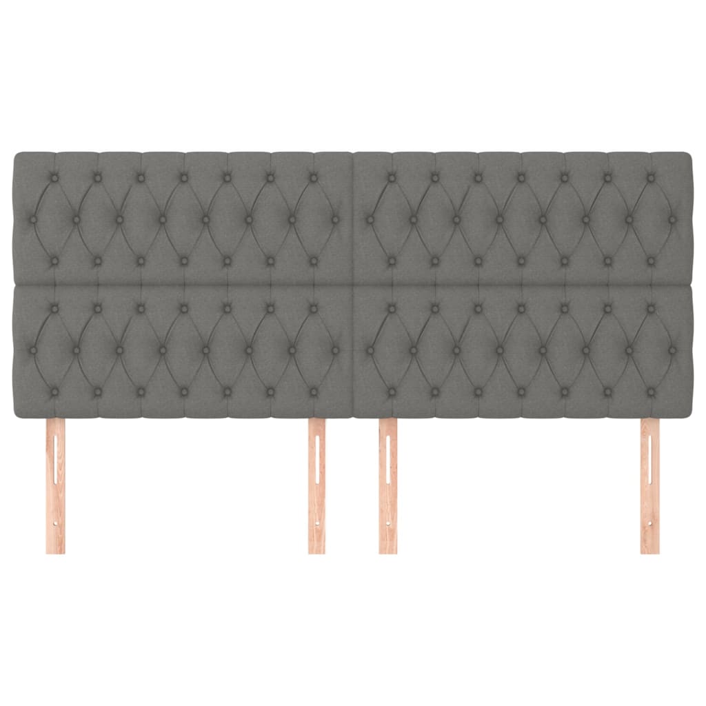 vidaXL Tăblii de pat, 4 buc, gri închis, 100x7x78/88 cm, textil vidaXL Tăblii de pat, 4 buc, gri închis, 100x7x78/88 cm, textil