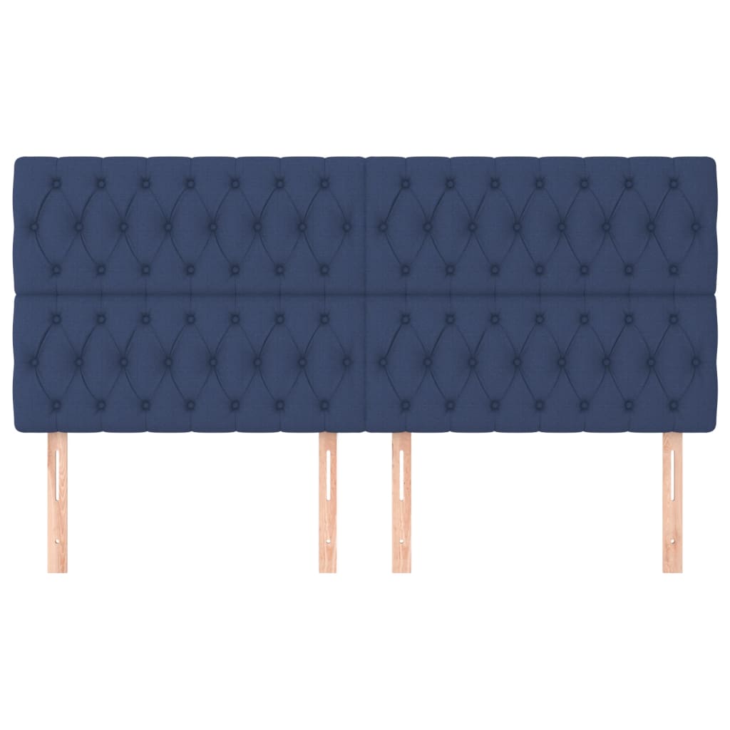 vidaXL Tăblii de pat, 4 buc, albastru, 100x7x78/88 cm, textil vidaXL Tăblii de pat, 4 buc, albastru, 100x7x78/88 cm, textil