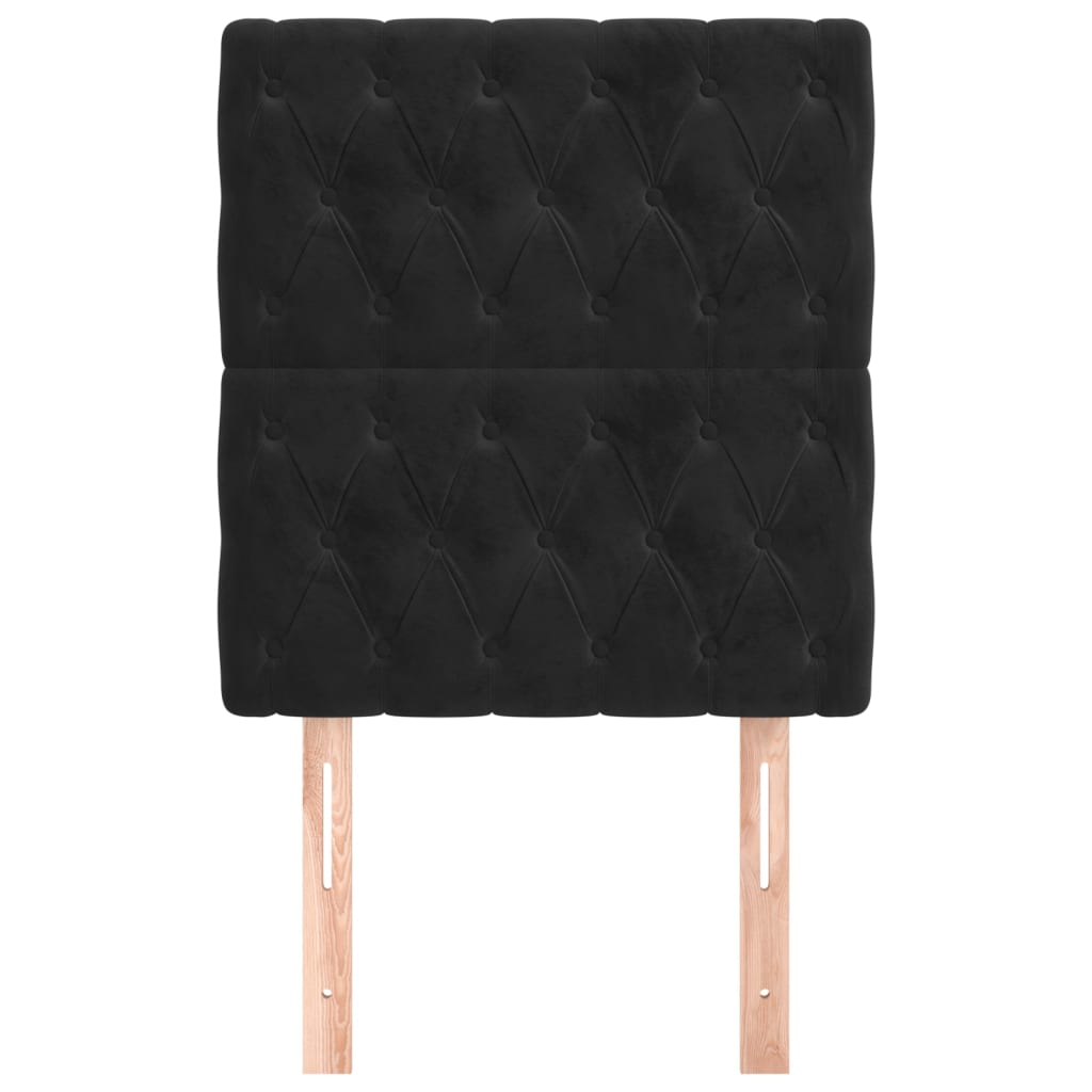 vidaXL Tăblie de pat neagră 80x7x118/128 cm catifea