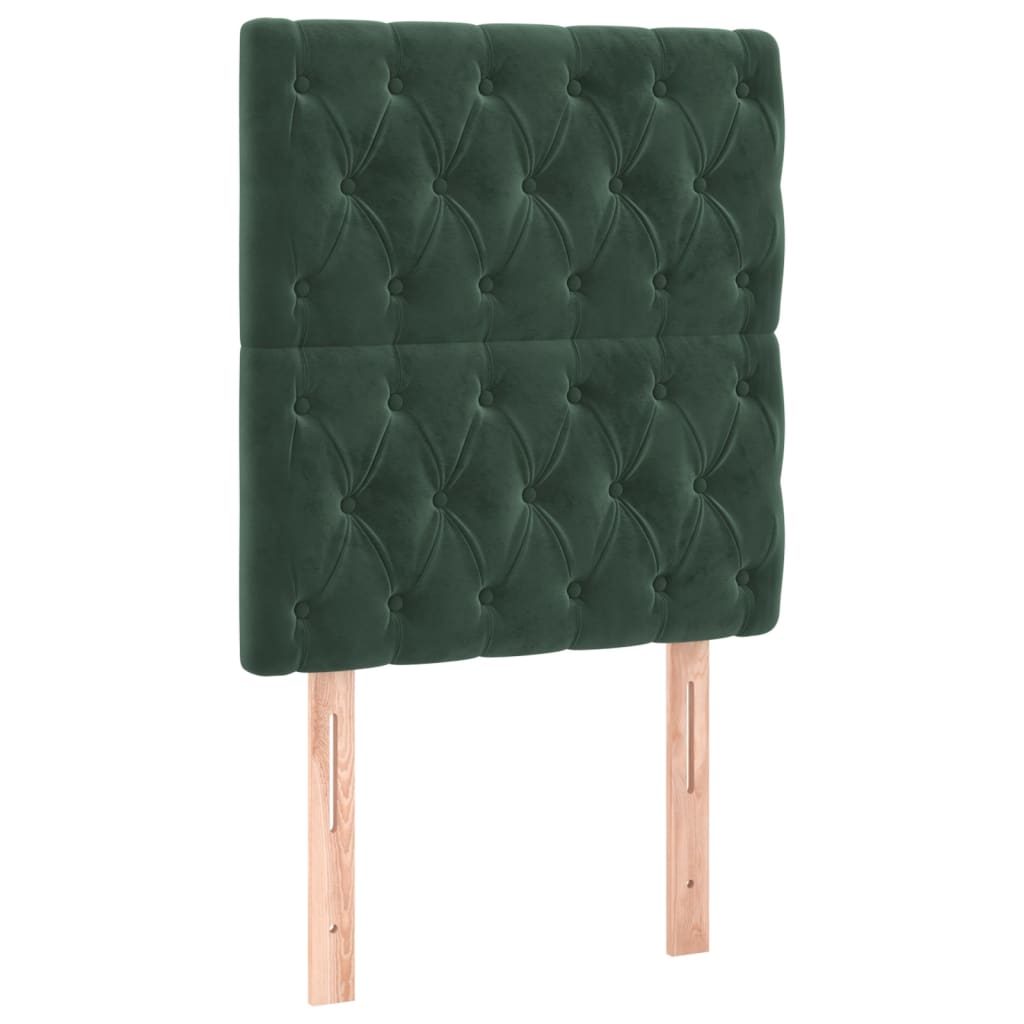 vidaXL Tăblii de pat, 2 buc, verde închis, 80x7x78/88 cm, catifea