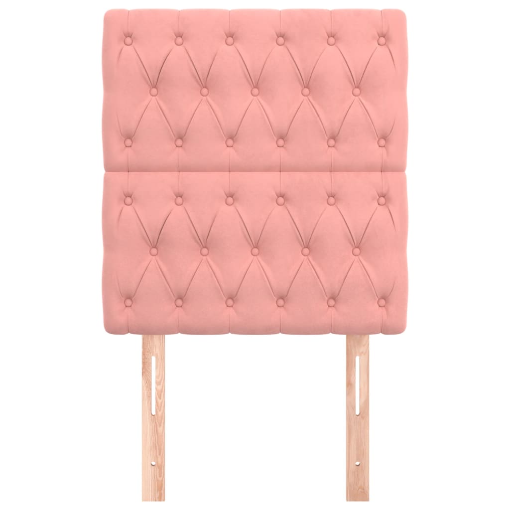 vidaXL Tăblie de pat roz 80x7x118/128 cm catifea