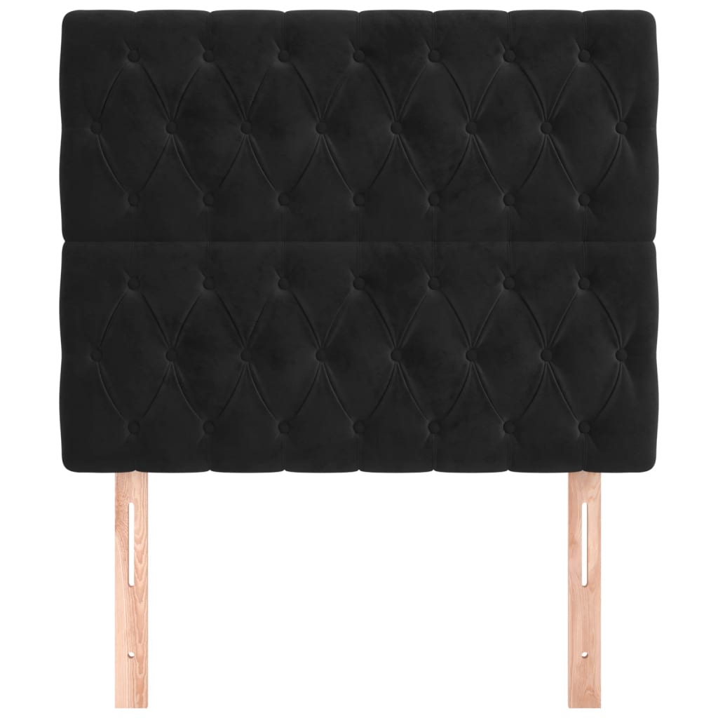 vidaXL Tăblii de pat, 2 buc, negru, 90x7x78/88 cm, catifea vidaXL Tăblii de pat, 2 buc, negru, 90x7x78/88 cm, catifea