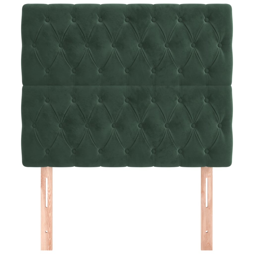 vidaXL Tăblii de pat, 2 buc, verde închis, 90x7x78/88 cm, catifea vidaXL Tăblii de pat, 2 buc, verde închis, 90x7x78/88 cm, catifea