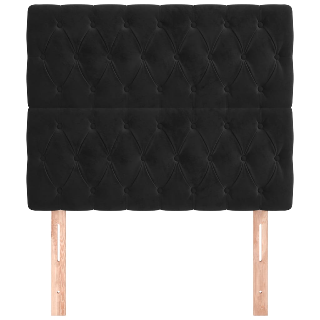 vidaXL Tăblii de pat, 2 buc, negru, 100x7x78/88 cm, catifea vidaXL Tăblii de pat, 2 buc, negru, 100x7x78/88 cm, catifea