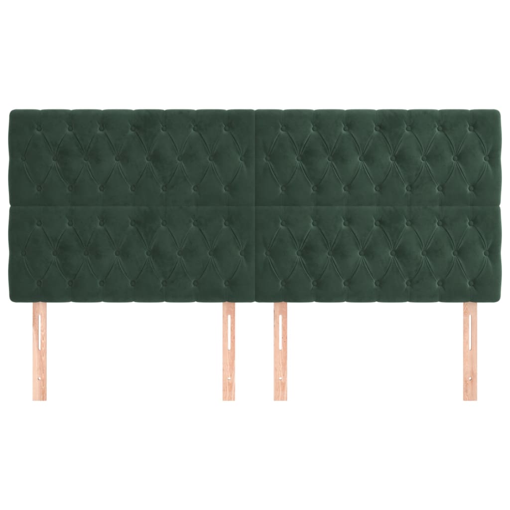 vidaXL Tăblii de pat, 4 buc, verde închis, 100x7x78/88 cm, catifea vidaXL Tăblii de pat, 4 buc, verde închis, 100x7x78/88 cm, catifea