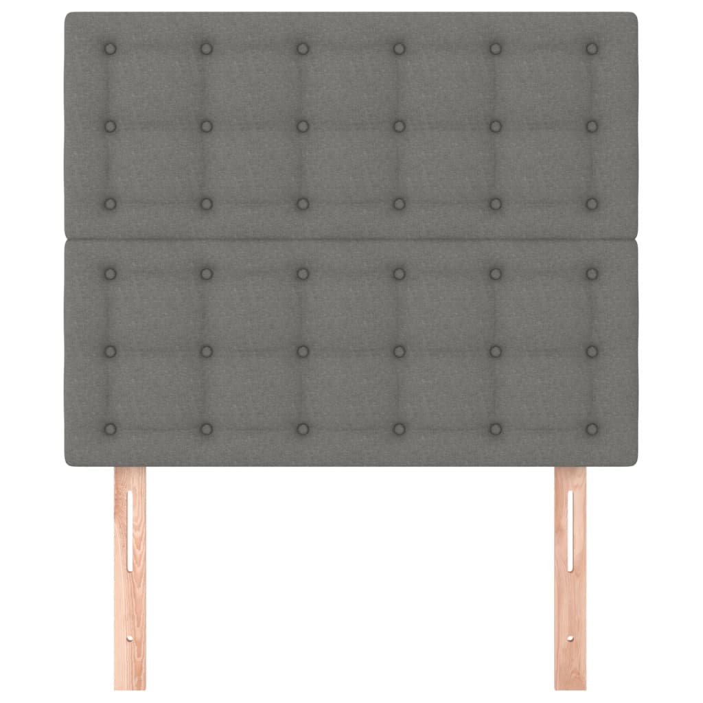 vidaXL Tăblii de pat, 2 buc, gri închis, 80x5x78/88 cm, textil vidaXL Tăblii de pat, 2 buc, gri închis, 80x5x78/88 cm, textil