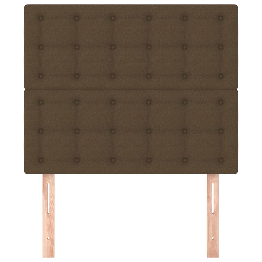 vidaXL Tăblii de pat, 2 buc, maro închis, 80x5x78/88 cm, textil vidaXL Tăblii de pat, 2 buc, maro închis, 80x5x78/88 cm, textil