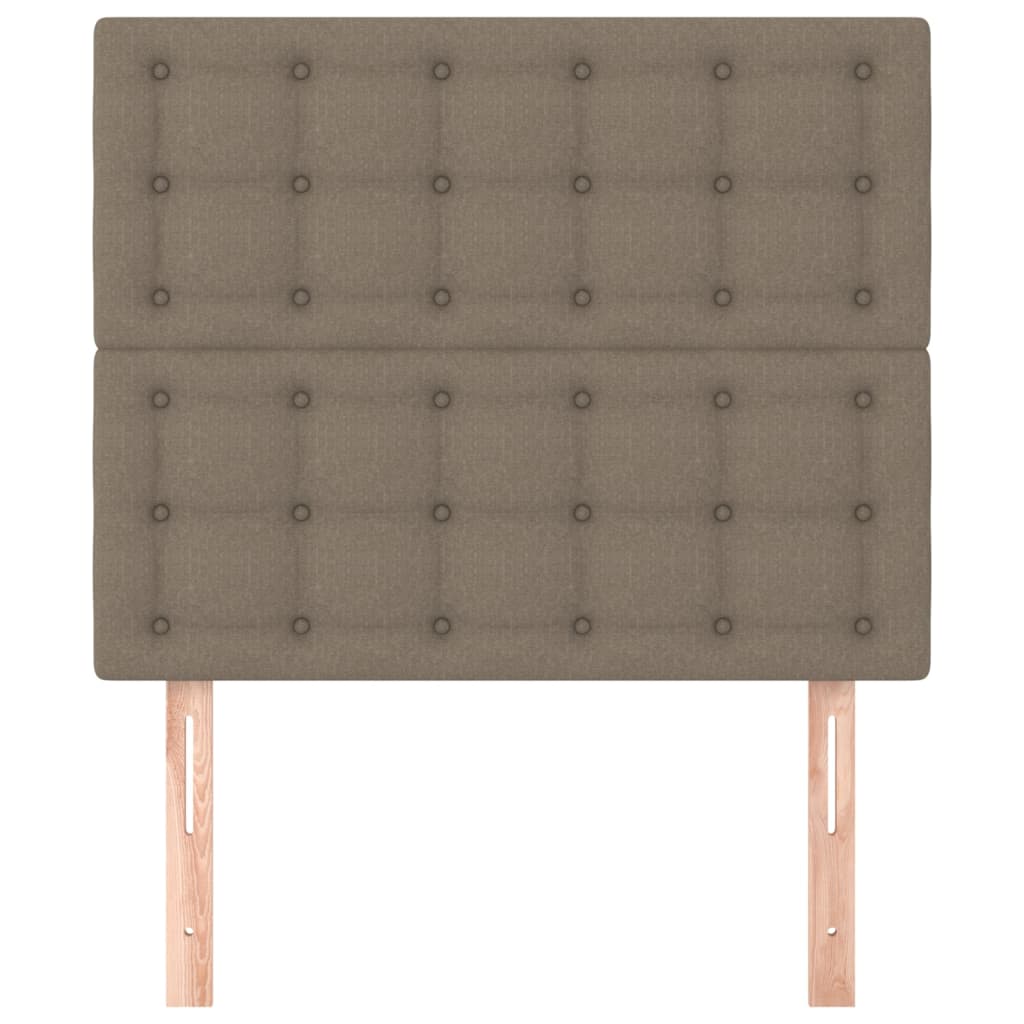 vidaXL Tăblii de pat, 2 buc, gri taupe, 80x5x78/88 cm, textil vidaXL Tăblii de pat, 2 buc, gri taupe, 80x5x78/88 cm, textil
