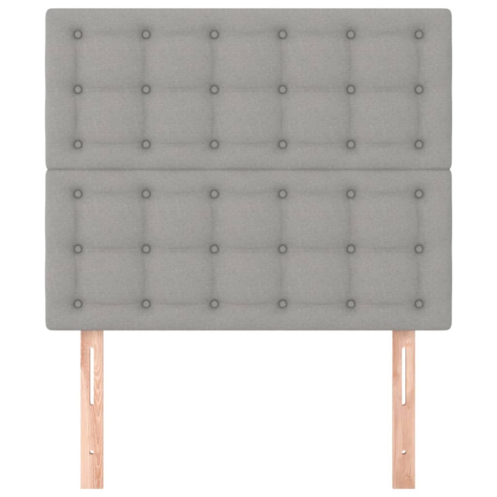 vidaXL Tăblii de pat, 2 buc, gri deschis, 90x5x78/88 cm, textil vidaXL Tăblii de pat, 2 buc, gri deschis, 90x5x78/88 cm, textil