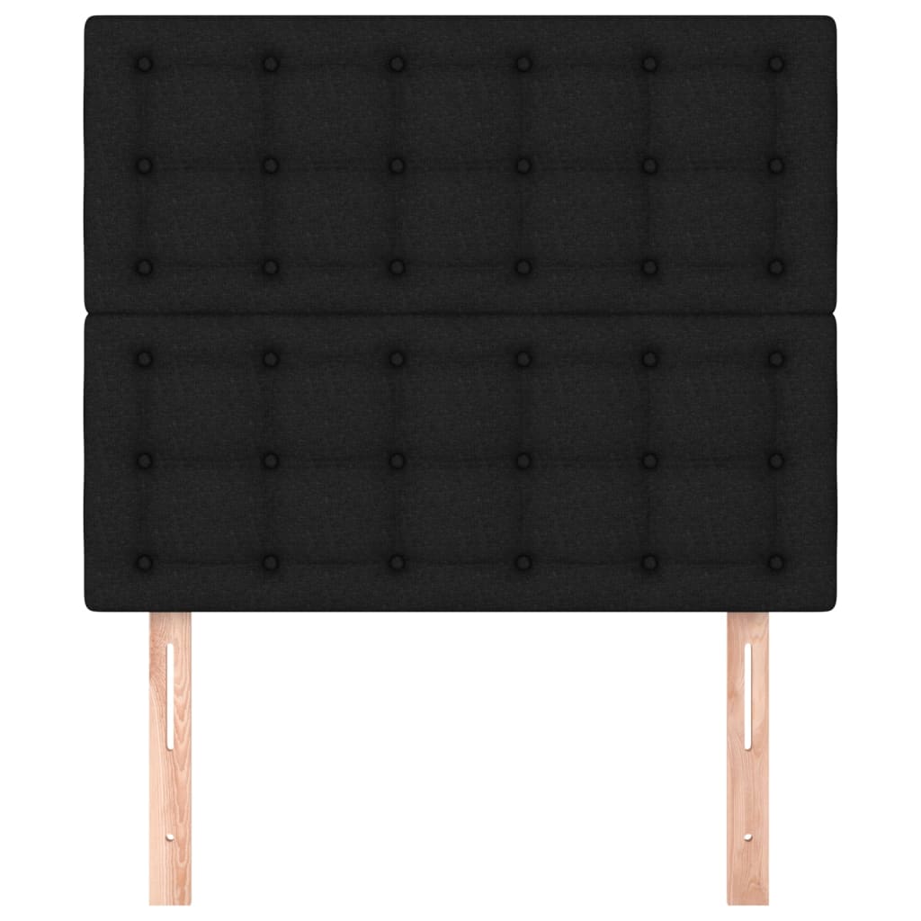 vidaXL Tăblii de pat, 2 buc, negru, 90x5x78/88 cm, textil