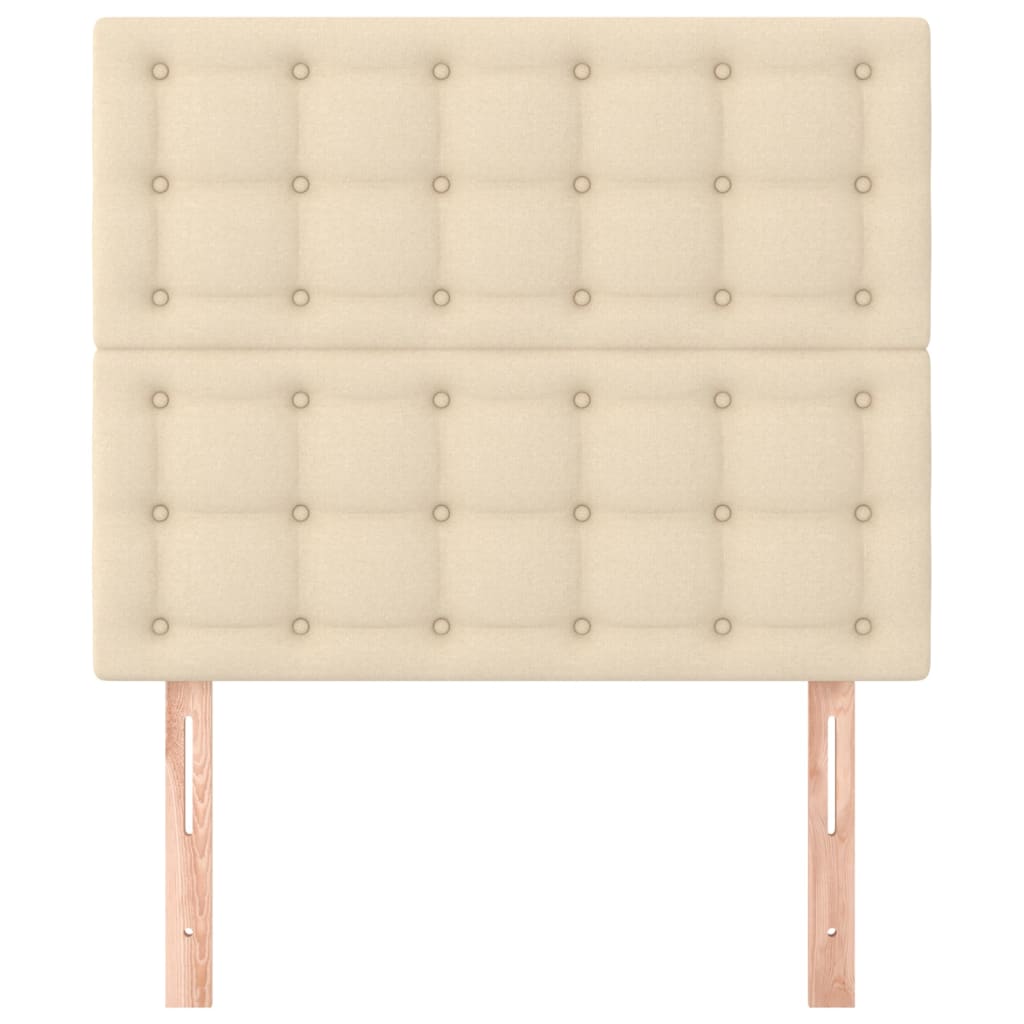 vidaXL Tăblii de pat, 2 buc, crem, 100x5x78/88 cm, textil vidaXL Tăblii de pat, 2 buc, crem, 100x5x78/88 cm, textil