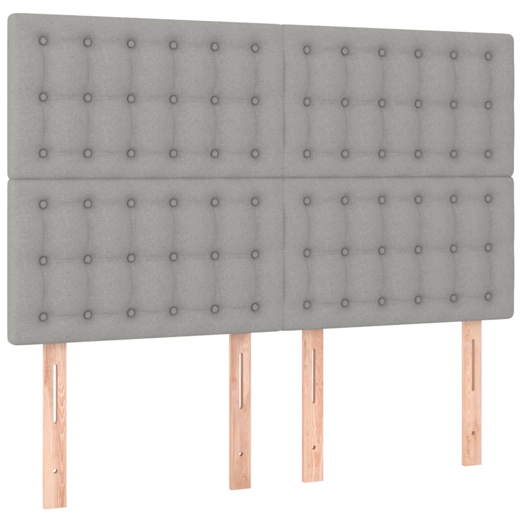 vidaXL Tăblii de pat, 4 buc, gri deschis, 72x5x78/88 cm, textil vidaXL Tăblii de pat, 4 buc, gri deschis, 72x5x78/88 cm, textil