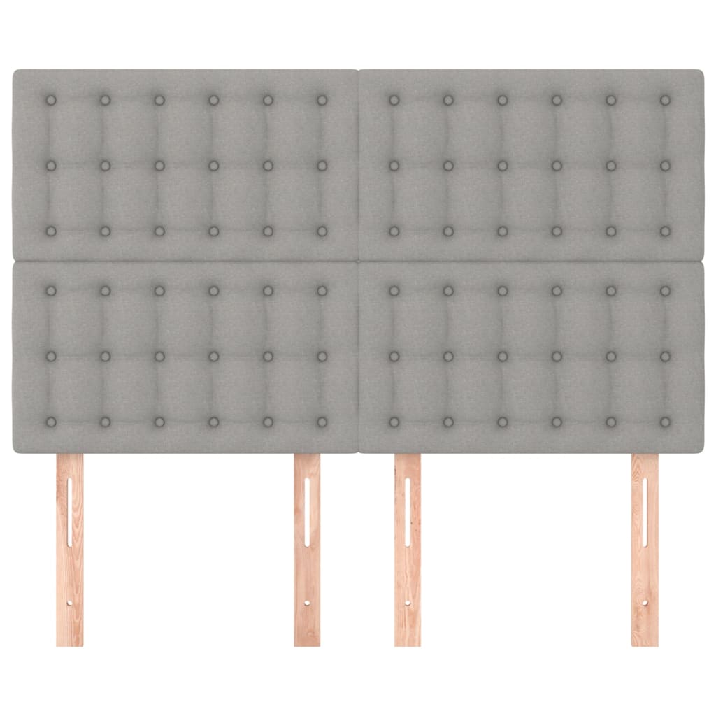 vidaXL Tăblii de pat, 4 buc, gri deschis, 72x5x78/88 cm, textil vidaXL Tăblii de pat, 4 buc, gri deschis, 72x5x78/88 cm, textil