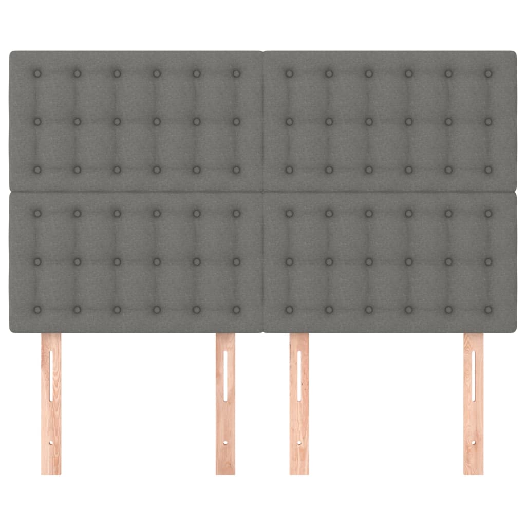 vidaXL Tăblii de pat, 4 buc, gri închis, 72x5x78/88 cm, textil vidaXL Tăblii de pat, 4 buc, gri închis, 72x5x78/88 cm, textil