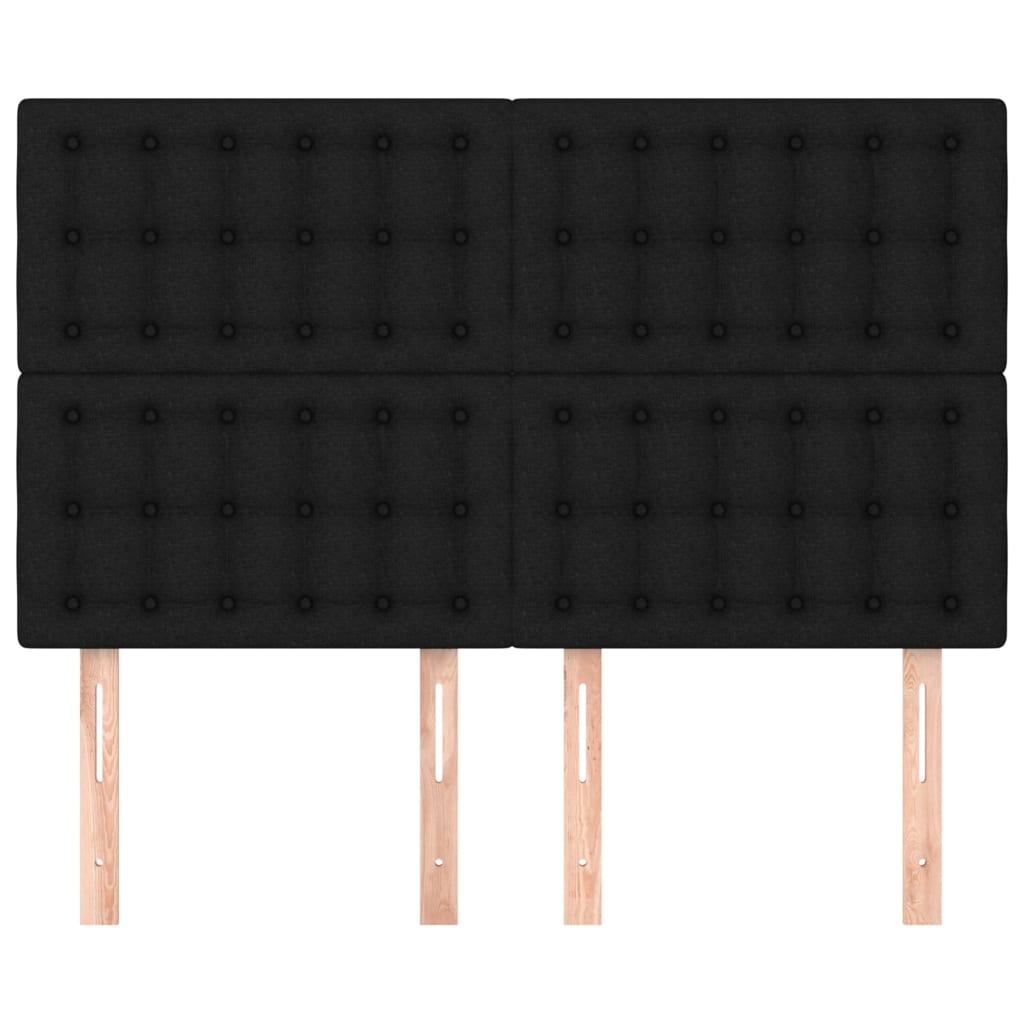 vidaXL Tăblii de pat, 4 buc, negru, 72x5x78/88 cm, textil vidaXL Tăblii de pat, 4 buc, negru, 72x5x78/88 cm, textil