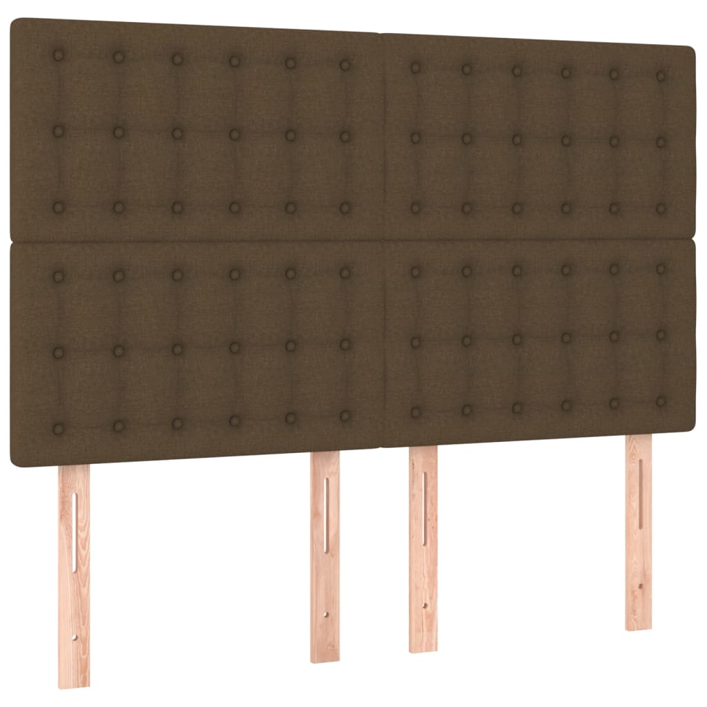 vidaXL Tăblii de pat, 4 buc, maro închis, 72x5x78/88 cm, textil vidaXL Tăblii de pat, 4 buc, maro închis, 72x5x78/88 cm, textil