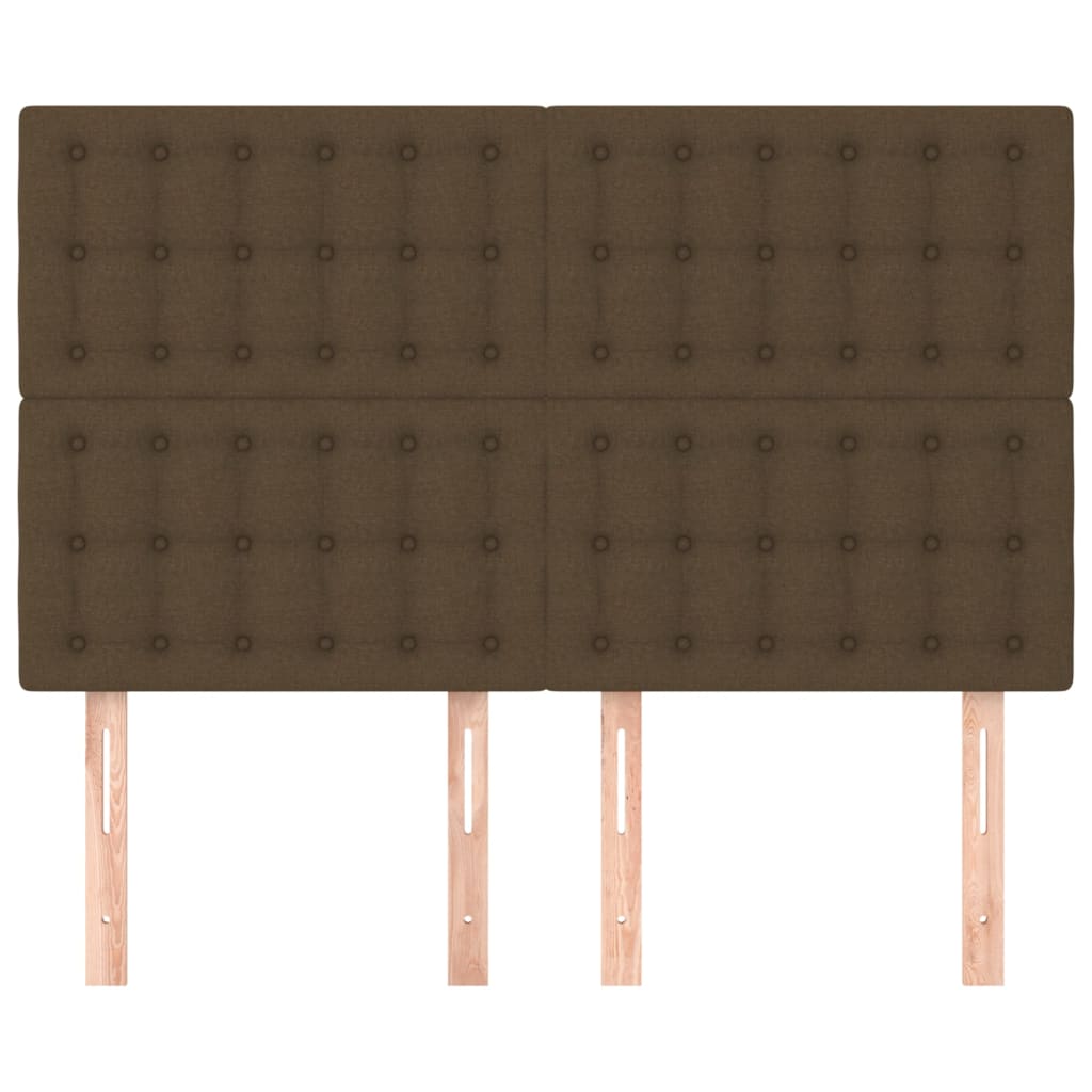 vidaXL Tăblii de pat, 4 buc, maro închis, 72x5x78/88 cm, textil vidaXL Tăblii de pat, 4 buc, maro închis, 72x5x78/88 cm, textil