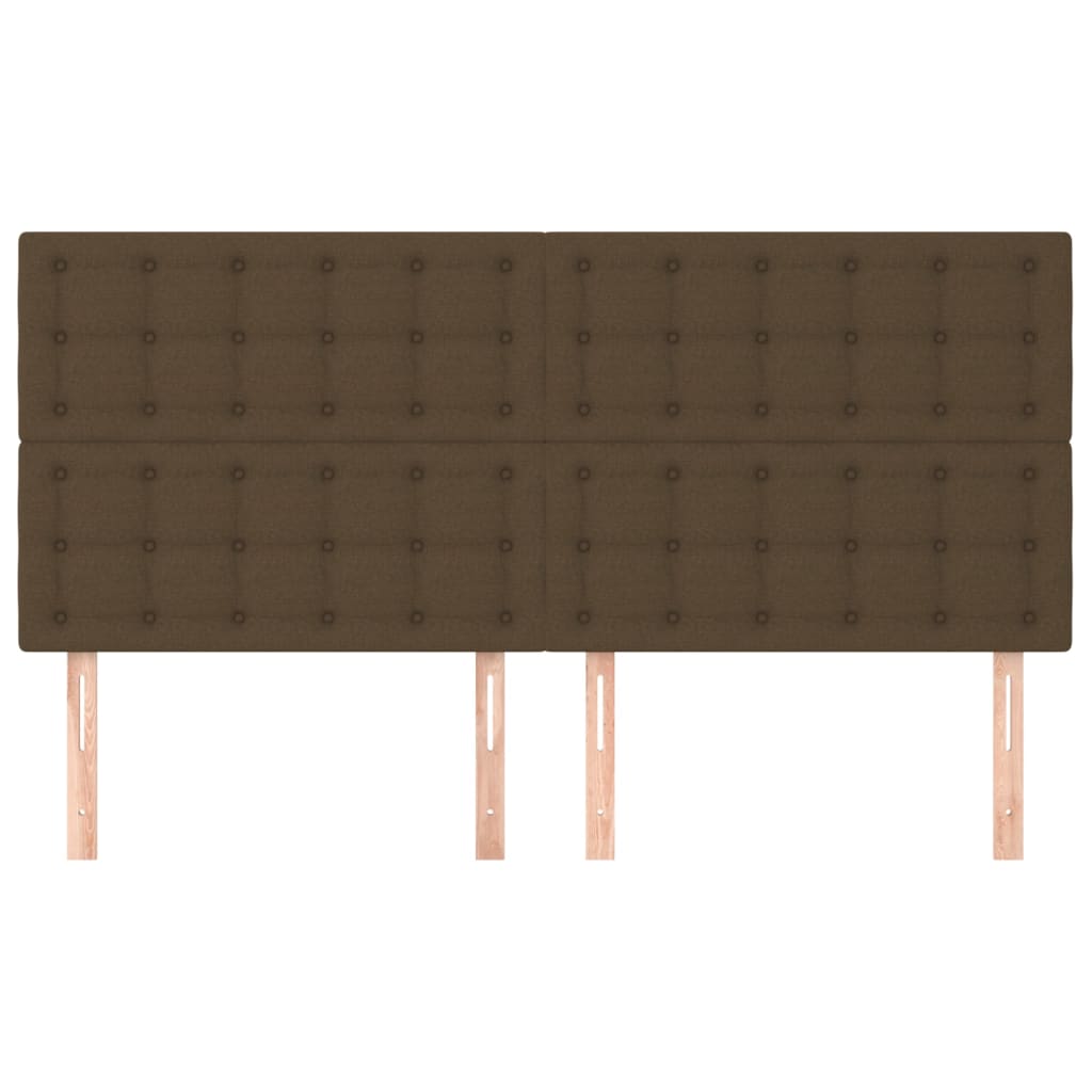 vidaXL Tăblii de pat, 4 buc, maro închis, 80x5x78/88 cm, textil vidaXL Tăblii de pat, 4 buc, maro închis, 80x5x78/88 cm, textil