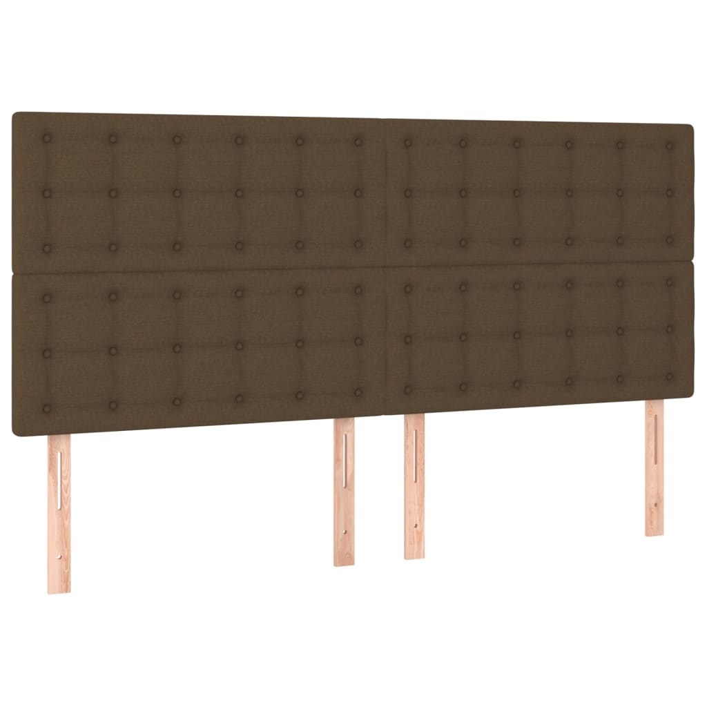 vidaXL Tăblii de pat, 4 buc, maro închis, 80x5x78/88 cm, textil vidaXL Tăblii de pat, 4 buc, maro închis, 80x5x78/88 cm, textil